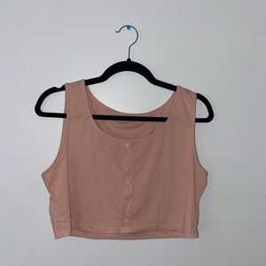 Pink Button Up Crop Top